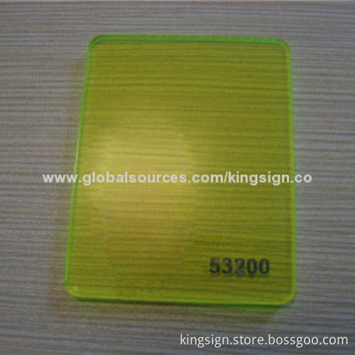 Transparent green acrylic sheet, 3mm thickness, for sanitary